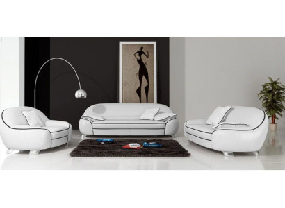 Sofagarnitur mit USB Polster Sofa Set 3+2+1 Leder Couchen Sofas Komplett 2705