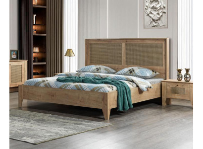 Modernes Polsterbett Bett Betten Bettgestell Doppelbett 180x200 Braun Ehebett