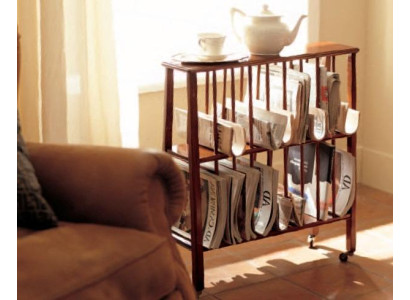 Zeitungsregal Regal Holz Ständer Italien Zeitungsständer Design Möbel Wohnzimmer