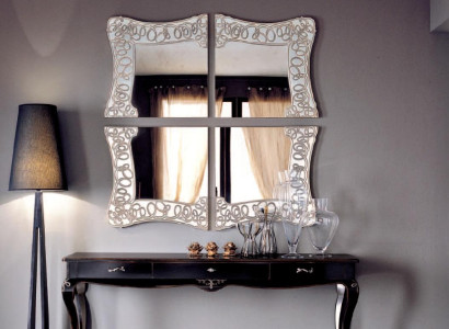 Schminktisch Konsole Tisch weiß holz Schlafzimmer Möbel Klassischer Spiegel 2tlg