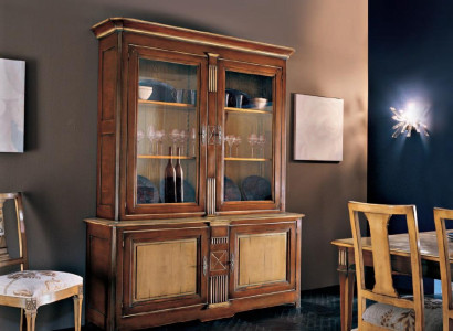 Schränke Einrichtung Vitrine xxl Glasschrank Anrichte Möbel Klassische Regale