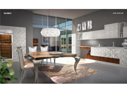 Möbel Gruppe Garnitur Komplett Set 5tlg. Esstisch Einrichtung Stühle Lehnstuhl