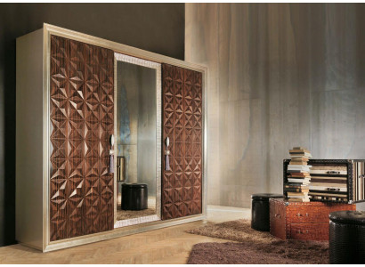 Kommode mit 2 Schubladen Sideboard Hochglanz Schrank Anrichte in Braun Neu