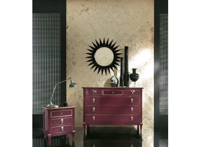 Nachttisch mit 3 Schublade Holzschrank Möbel Design Bizzotto Italienisch Neu