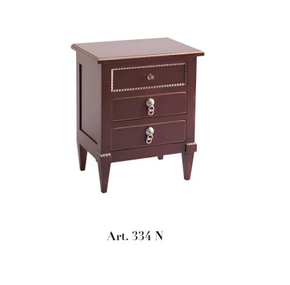 Nachttisch mit 3 Schublade Holzschrank Möbel Design Bizzotto Italienisch Neu