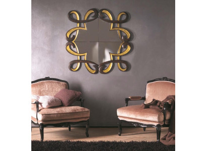 Klassischer Designer Echten Holz Rahmen XXL Spiegel 115x115 Spiegel Wandspiegel