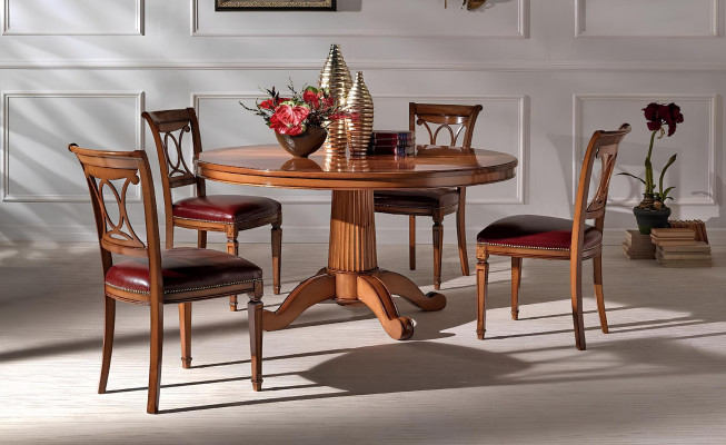 Essgruppe Esstisch Tisch Tische 4x Lehnstuhl Set Stuhl Rund 5tlg Gruppe Garnitur