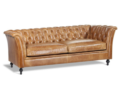 Großer Leder-Sofasessel in Schwarz im eleganten Stil