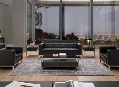 Kunstleder Sessel in Beige Modern Elegant