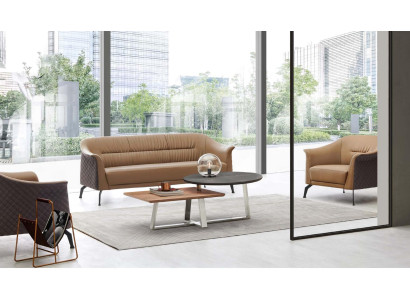 Kunstleder-Sessel in Schwarz modern eleganter Sitzkomfort