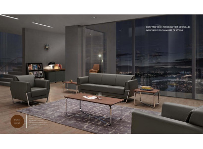 Kunstleder 3-Sitzer Couch modern in Schwarz