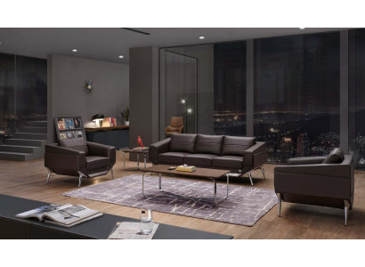 Kunstleder Chesterfield Sessel modern in Schwarz