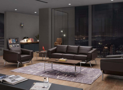 Kunstleder Chesterfield-Sofa im klassischen Design in Schwarz