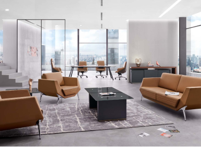 Moderner Couchtisch aus MDF und Furnier in Holzoptik