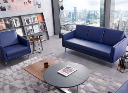 Kunstleder Chesterfield-Sofa modern in Schwarz