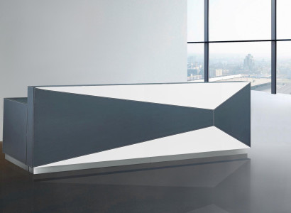 Großer Rezeption aus MDF und Rostfreiem Stahl in Modernem Design