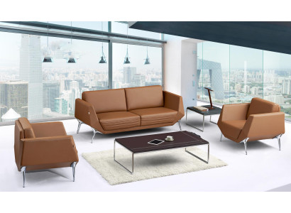 Kunstleder 3-Sitzer Sofa in Schwarz modern und elegant