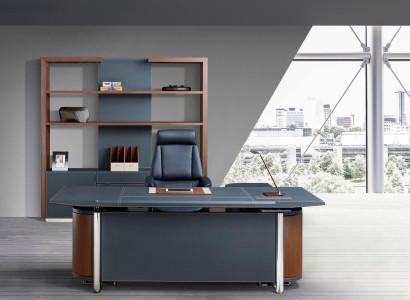 Moderner Eckschreibtisch aus MDF und PVC in Holzoptik