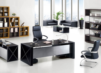 Leder Chesterfield Sofa modern in Schwarz