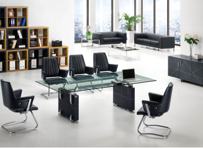 Leder Chesterfield-Sofa in klassischem Design in Schwarz