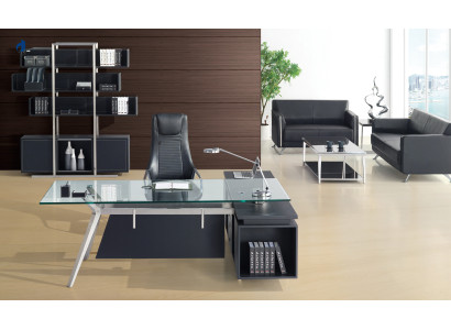 Moderner Wandregal aus MDF und Edelstahl in Schwarz