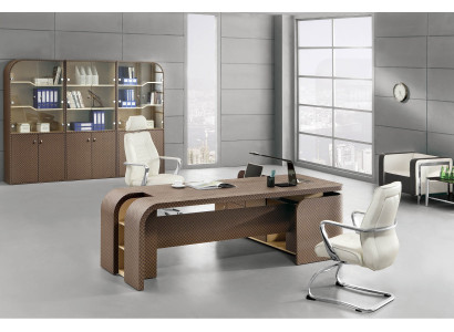 Moderner Eckschreibtisch aus MDF, PVC und Edelstahl in Schwarz