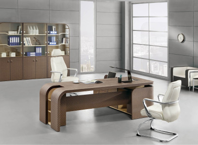 Moderner Eckschreibtisch aus MDF und Glas in eleganter Farbgebung