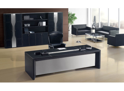 Moderner Chesterfield-Gartenstuhl aus Leder in Schwarz