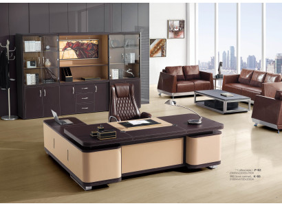 Eckschreibtisch aus MDF und PVC in modernem Design, schwarz
