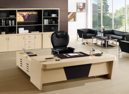 Moderner Eckschreibtisch aus MDF und PVC in Grau