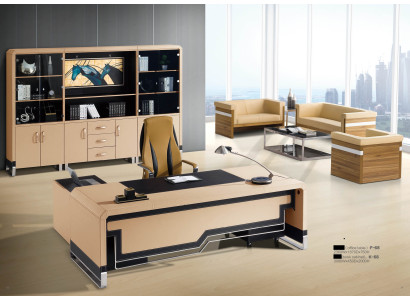 Moderner Eckschreibtisch aus MDF und Edelstahl in Grau