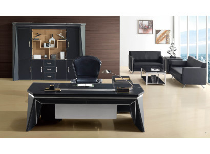 Moderner Chesterfield-Gartenstuhl aus Leder in Schwarz