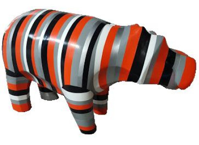 Dinosaurier Figur aus Beton in natürlichem Farbton robustes Design