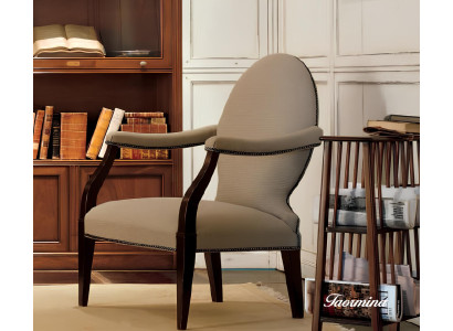 Wohnzimmer Lehn Stühle Luxus Sessel Stuhl Holz Braun Italienische Möbel Polster