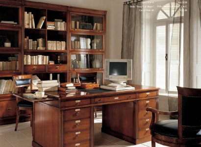 Schreibtisch Tisch Italienische Einrichtung Möbel Massiv Holz Büro Sekretär Neu