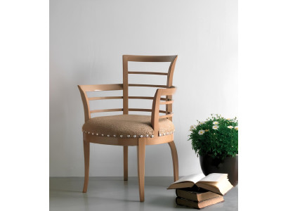 Stuhl Design Massivholz Armlehnen Luxus Sessel Esszimmer Wohnzimmer Büro Möbel