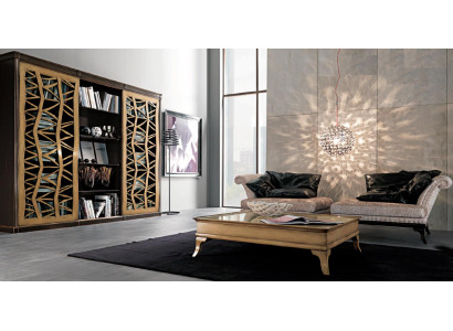 Wohnzimmer Set Wohnwände Möbel 2х Sessel Couchtisch Holz 3tlg Luxus Italien Neu