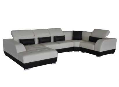 Luxus U Form Wohnlandschaft Couch Sofa mit USB Möbel Polster Sitz Garnitur Ecke