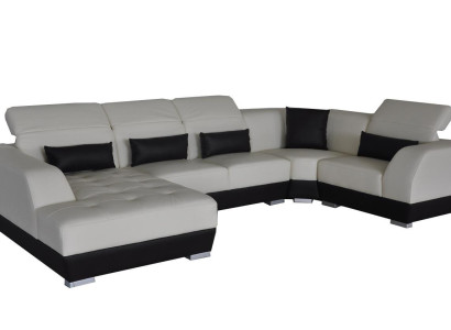 Luxus U Form Wohnlandschaft Couch Sofa mit USB Möbel Polster Sitz Garnitur Ecke