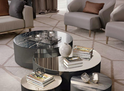 Couchtisch Wohnzimmer Sofa Designs Italienische Möbel Bizzotto Edelstahl Rund