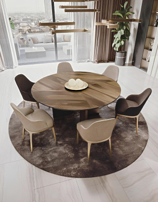 Esszimmer Garnitur Komplettes Set Tisch + 6x Stuhl Design Luxus Möbel Tische Neu