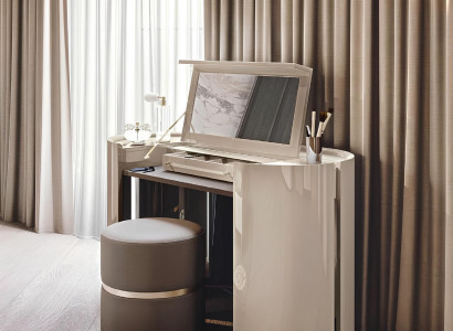 Schminktisch mit Spiegel Schlafzimmer Möbel Design Nachttisch Hocker 2tlg. Neu