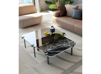 Couchtische Tisch Luxus Glas Tische Konsolen Design Italienische Möbel Set 2x