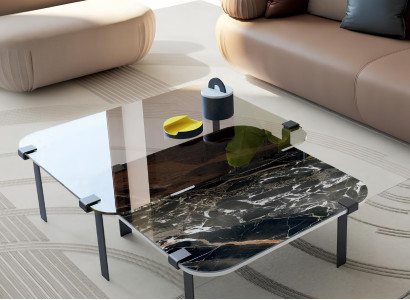 Couchtische Tisch Luxus Glas Tische Konsolen Design Italienische Möbel Set 2x