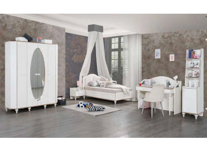 Bett Kleiderschrank Nachttisch Schreibtisch Bücherregal Jugendzimmer 5tlg Set