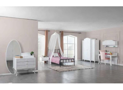 Garnitur Set Bett Nachttisch Kommode Schlafzimmer Jugendzimmer 6tlg. Möbel Neu