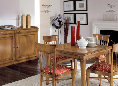 Esszimmergarnitur Tisch 4x Stühle Tischgarnitur Gruppe Garnitur Set Italien Holz