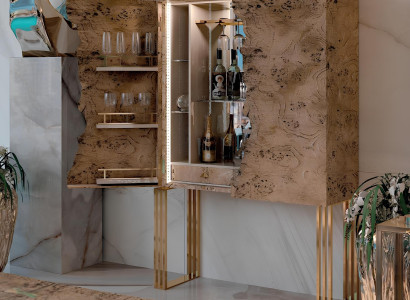 Vitrinen Bar Schrank Haus Designer Schränke Wand Holz Spiegel Vitrine Möbel Neu