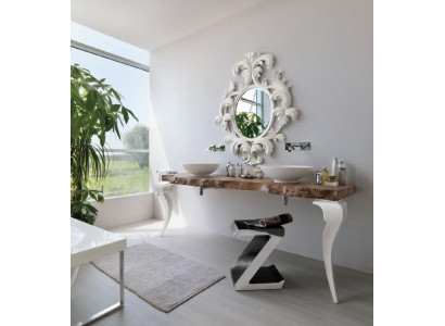 Rund Spiegel Klassischer Design Wandspiegel runder Wandspiegel neu weiß Italien