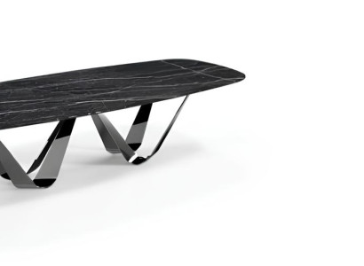 Tisch Esstisch Wohnzimmer Esszimmer Tische Edelstahl Glas Möbel Italien Bizzotto